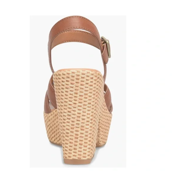 KORKS Dee Wedge Wrapped Platform Brown Faux Leather Straps Women’s Size 8 - Picture 9 of 14